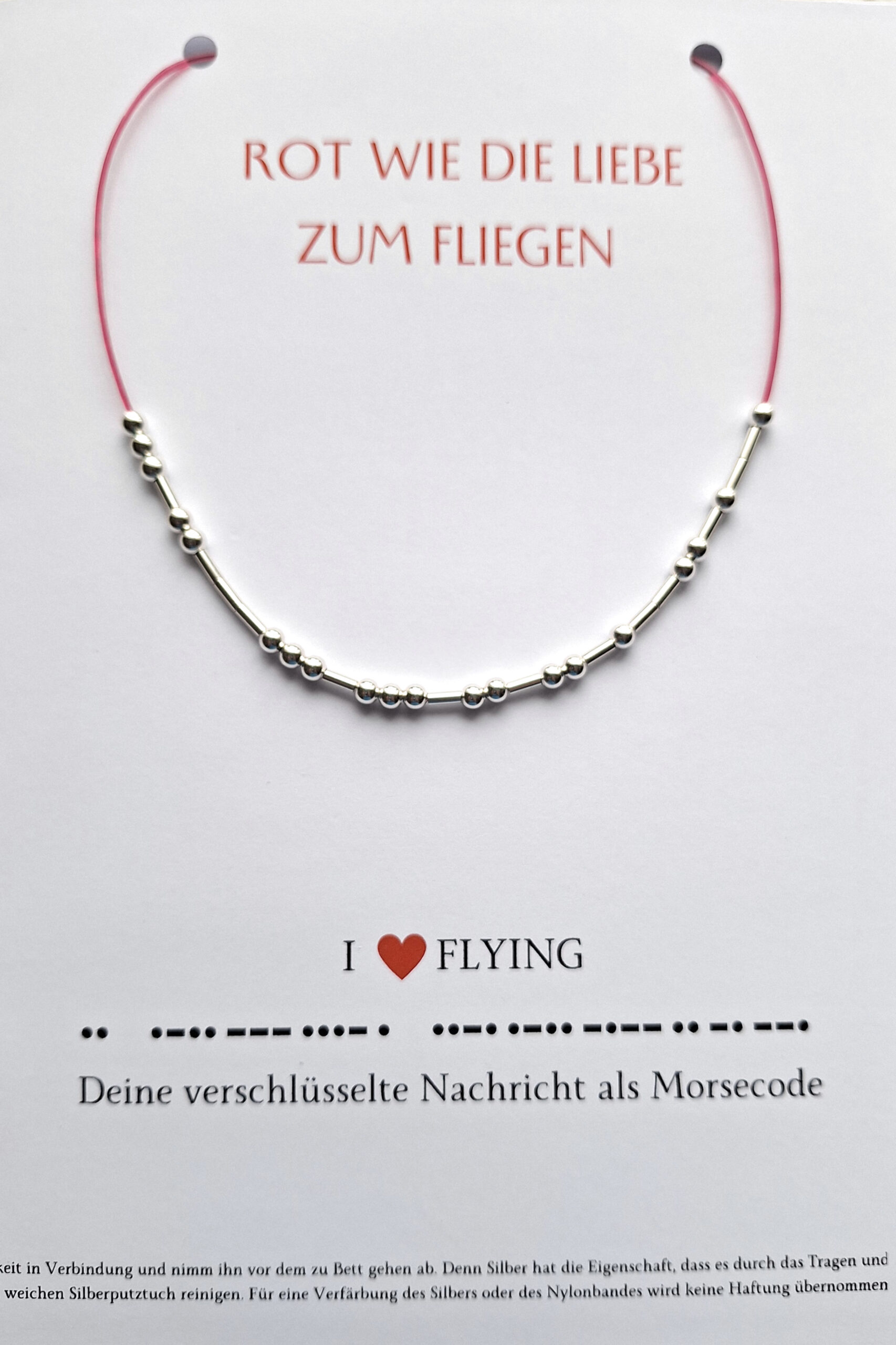 Halskette mit Morsecode "I love flying" – Bild 2
