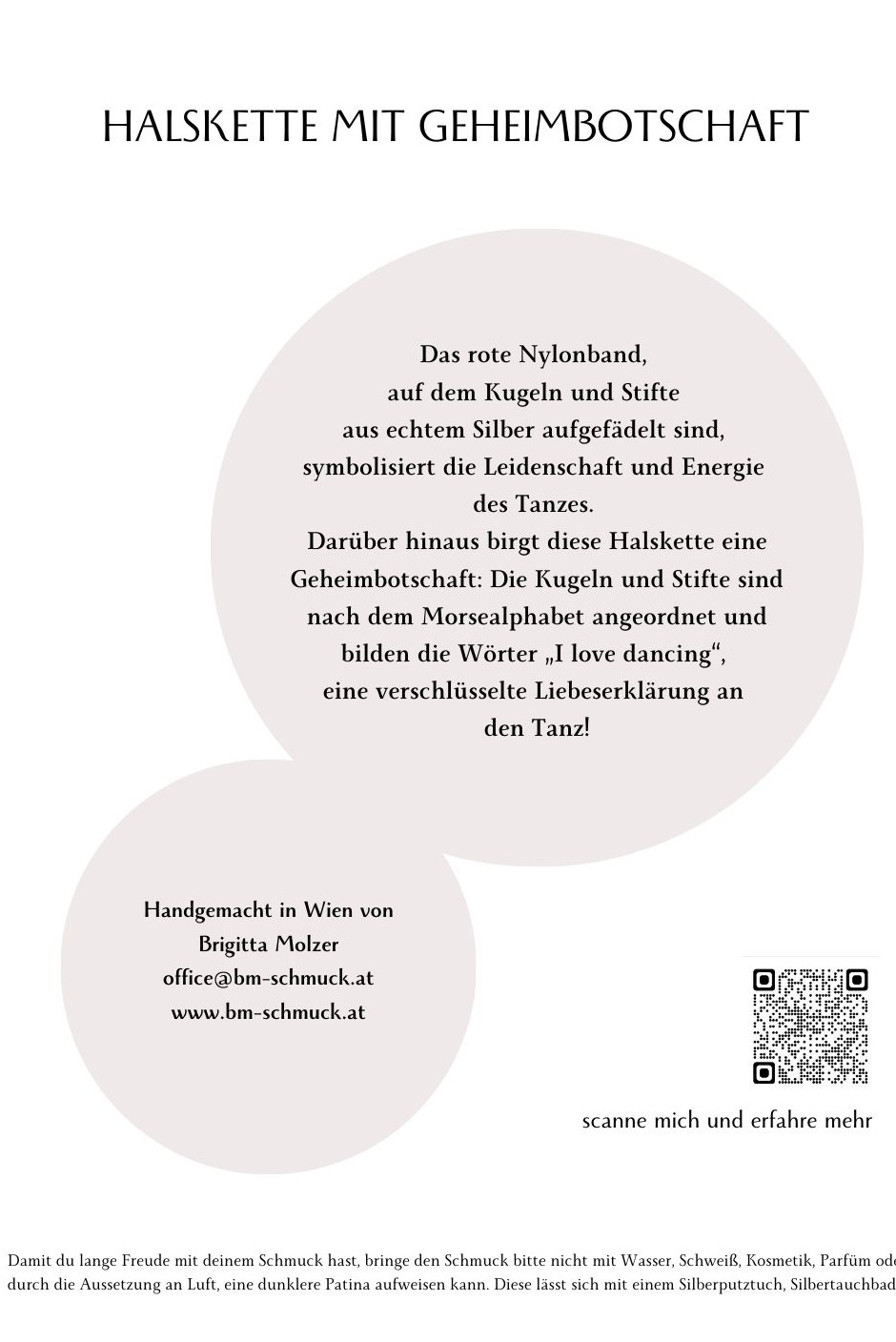 Halskette mit Morsecode "I love dancing" – Bild 3